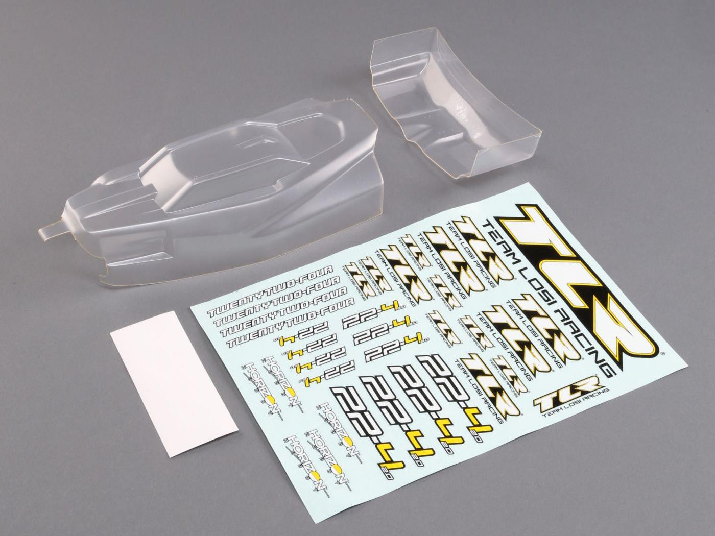 TLR Lightweight Low Profile Body/Wing Clear: 22-4 2.0 TLR330009