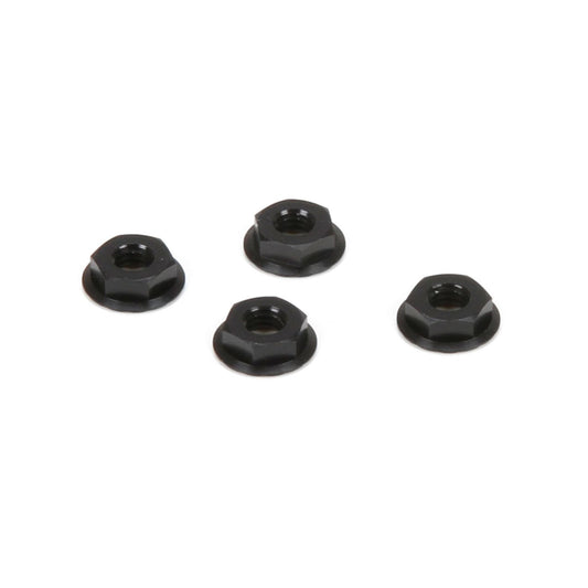 TLR M4 Aluminum Serrated Nuts, Low Profile, Black (4) TLR336003