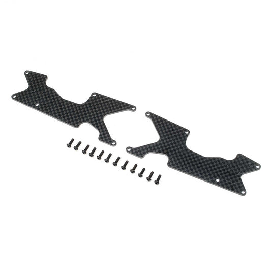 TLR Rear Arm Inserts, Carbon: 8XT TLR344048