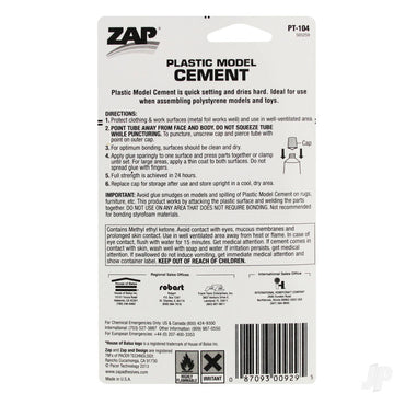 Zap PT-104 Plastic Model Cement (1fl oz, 29.5 ml) PT-104