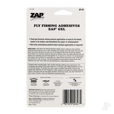 Zap Fly Fishing Adhesives Zap Gel (0.10oz, 3g) ZF-27