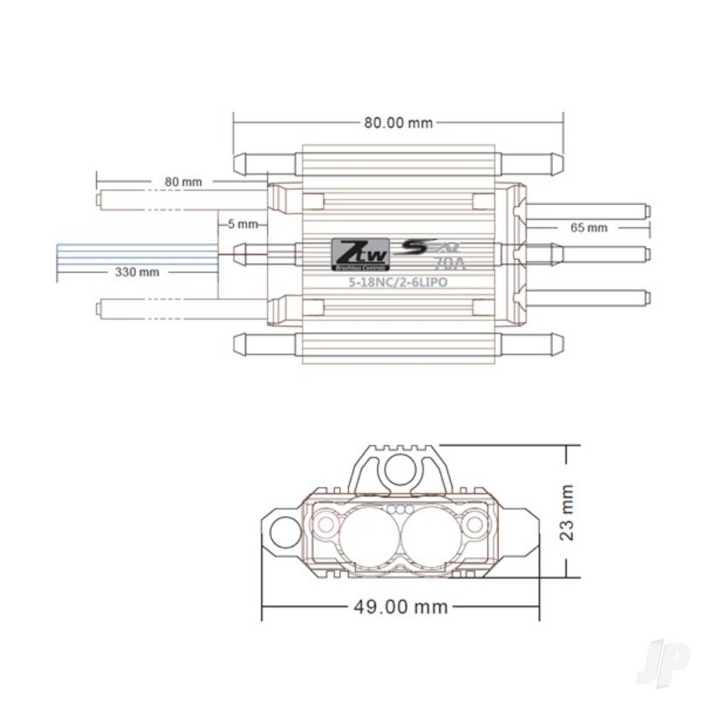 ZTW Seal 70A SBEC ESC (2-6 Cells) 6070200