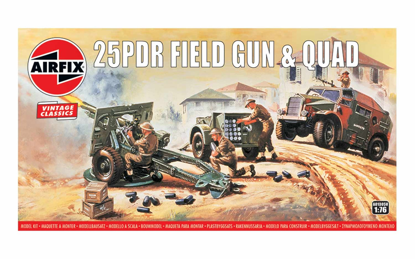 Airfix A01305V 25PDR Field Gun & Quad 1:76 Model Kit