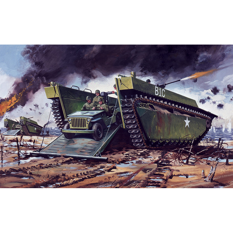 AIRFIX A02302V Buffalo Amphibian LVT & Jeep 1:76 Military Model Kit