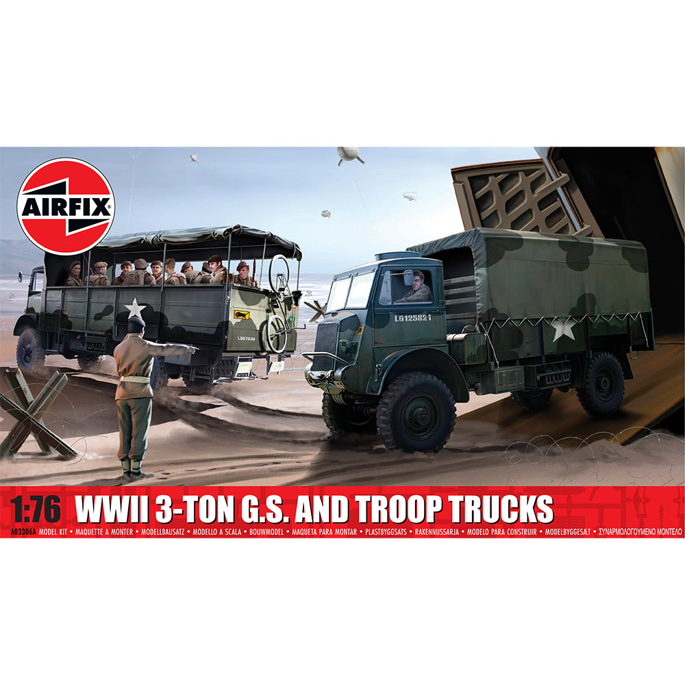 Airfix A03306A WWII 3-ton 4x4 General Service & Troop Trucks 1:76 Model Kit