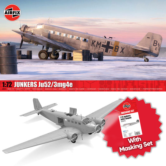 Airfix A08022 Junkers Ju52/3mg4e 1:72 Model Kit w/Upgrade A65015 Mask Set