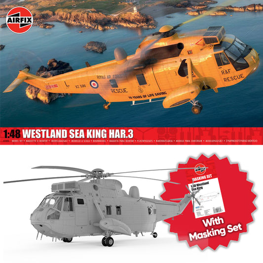 Airfix A11012 Westland Sea King HAR.3 1:48 Model Kit w/Upgrade A65022 Mask Set
