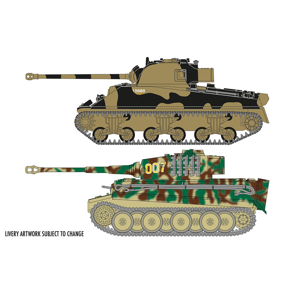 Airfix A50186 Classic Conflict Tiger 1 vs Sherman Firefly 1:72 Plastic Model Kit