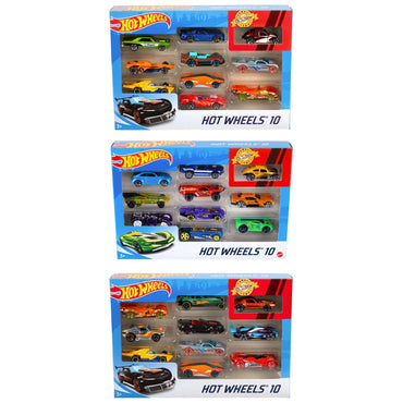 Hot Wheels 10-Car Pack 1:64 Diecast Toy Car Set - Style Varies - 54886