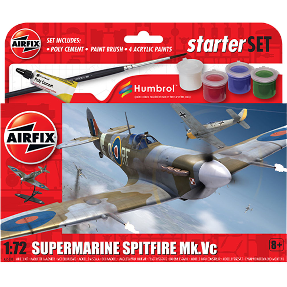 Airfix Starter Set Supermarine Spitfire Mk.Vc 1:72 Model Kit A55001