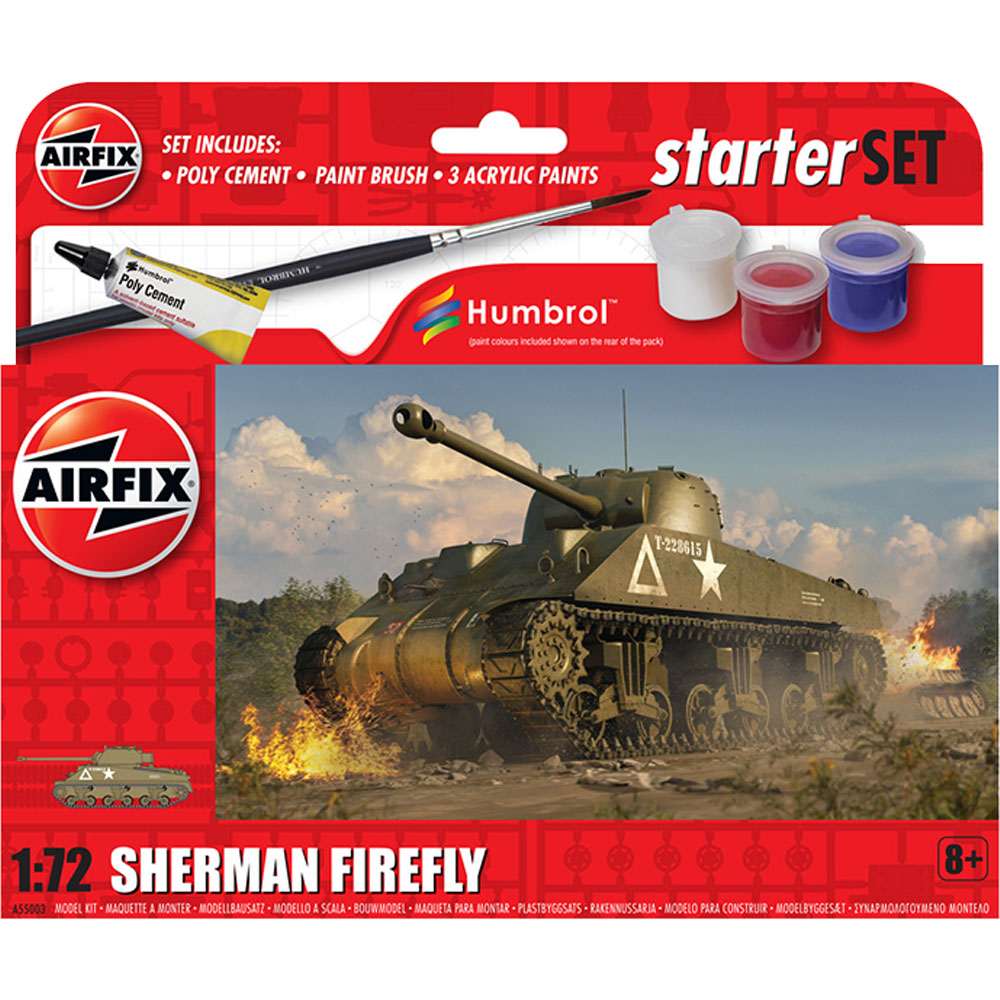 Airfix A55003 Sherman Firefly Starter Set 1:72 Plastic Model Kit