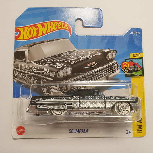 Hot Wheels '58 Impala HW Art Cars Treasure Hunt Short Card HCX98