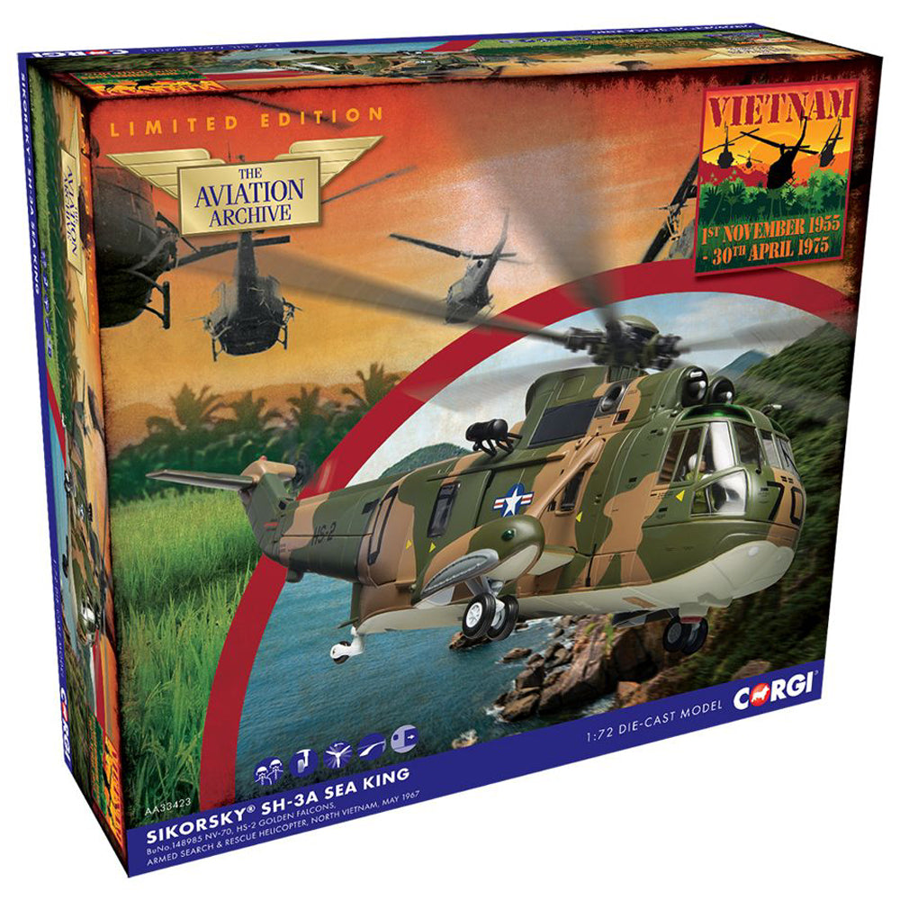 Corgi AA33423 Sikorsky SH-3A Sea King NV-70 HS-2 Golden Falcons 1967 1:72 Model