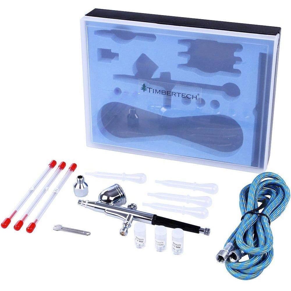 Timbertech ABPST05 Airbrush Kit w/Air Compressor Ideal for Model Airbrushing