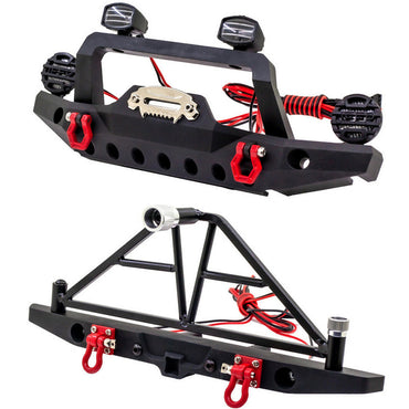 Absima Front/Rear Metal Bumper w/LED Lights 1:10 Scale Crawler Accessory 2320122