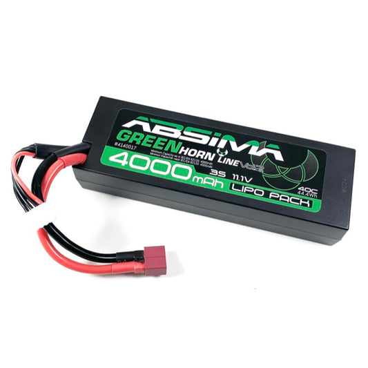 Absima Greenhorn Line V2 40C 3S 4000mAh Low Profile LiPo RC Battery (Deans) 4140017