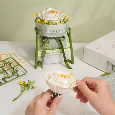 ROKR Floral Art: White Camellia DIY 3D Puzzle Model AF011