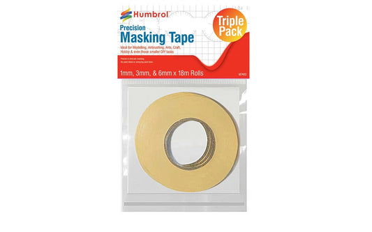 Humbrol AG5110 Masking Tape Set 1mm, 3mm & 6mm x18m rolls Model Kit Tool