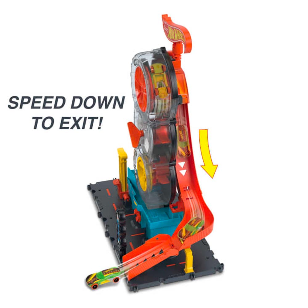 Hot Wheels City Super Twist Tyre Shop Playset & Car HDP02