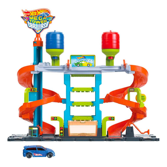Hot Wheels Mega Tower Car Wash Toy Colour-Shifters HDP05
