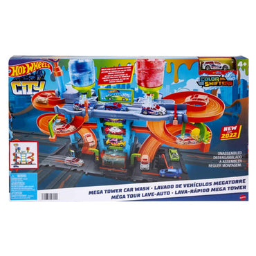 Hot Wheels Mega Tower Car Wash Toy Colour-Shifters HDP05