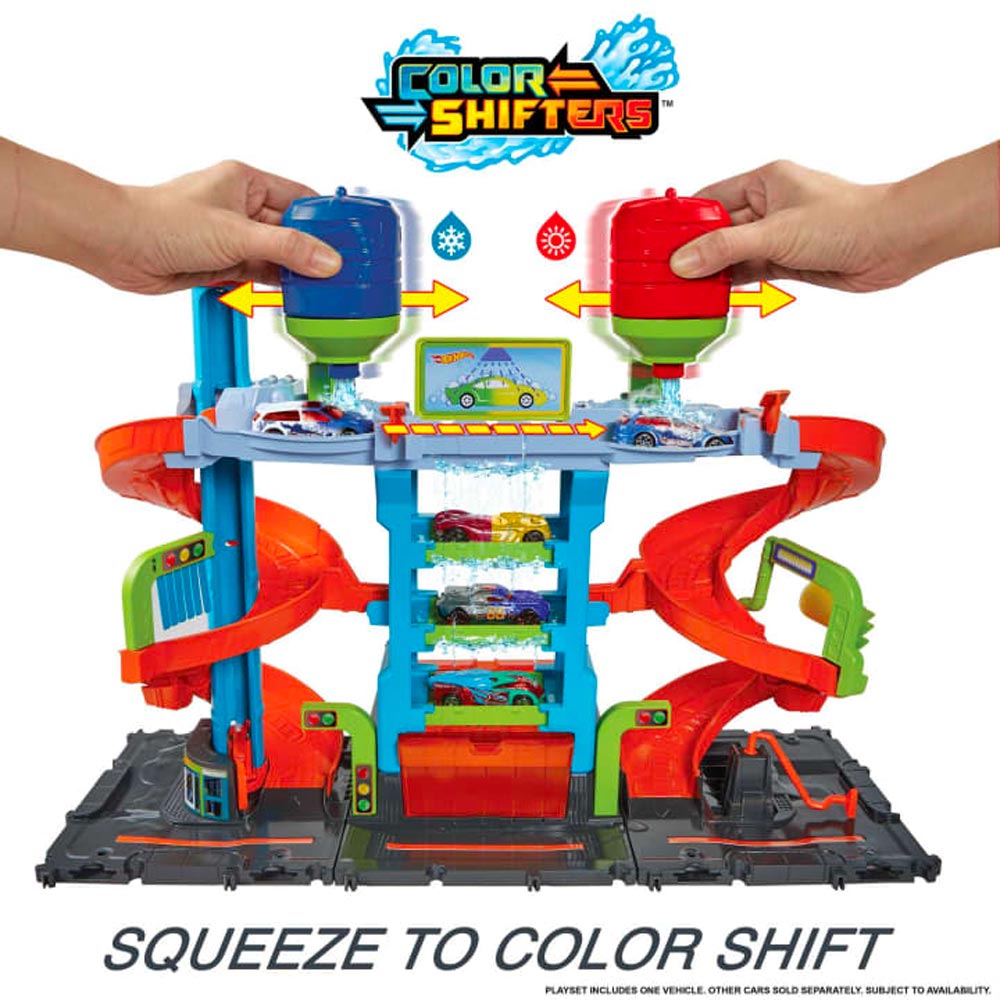 Hot Wheels Mega Tower Car Wash Toy Colour-Shifters HDP05