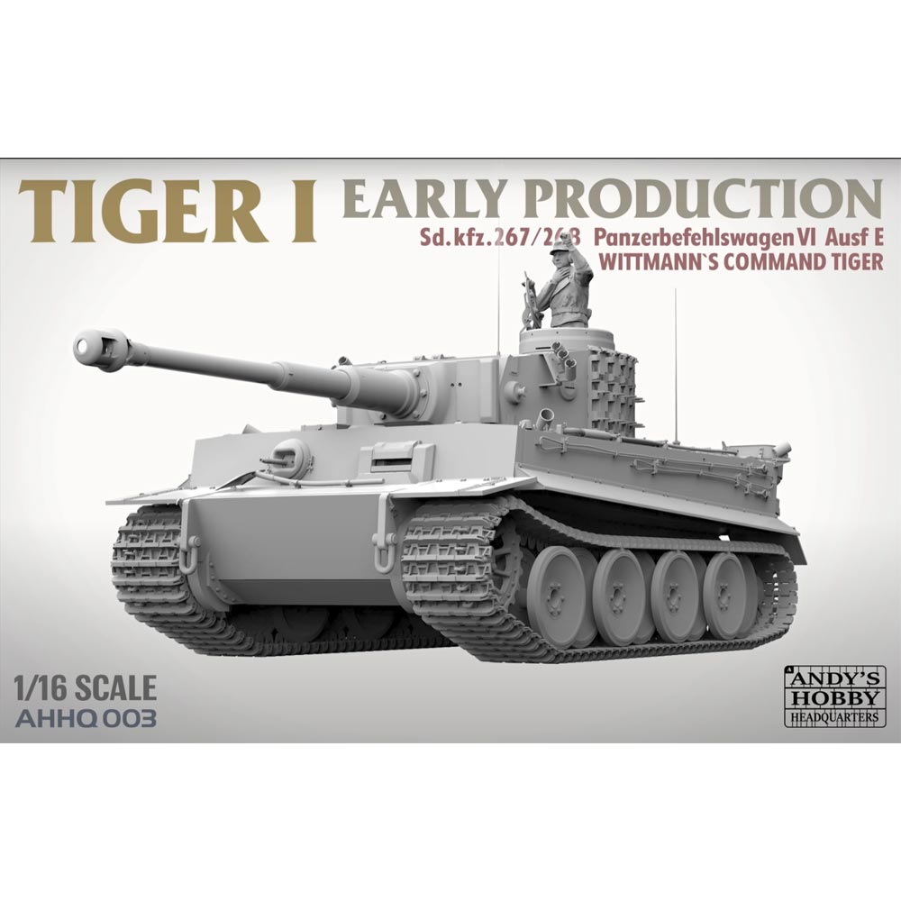 Andy's Hobby HQ Tiger I Early Tank 3-in-1 1:16 Plastic Model Kit AHHQ003 Takom