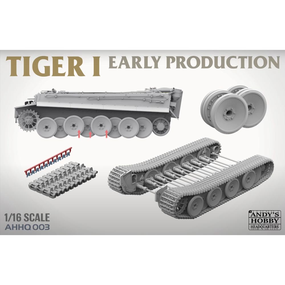 Andy's Hobby HQ Tiger I Early Tank 3-in-1 1:16 Plastic Model Kit AHHQ003 Takom