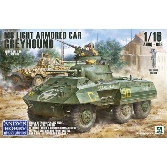 Andy's HHQ 008 M8 Greyhound US Light Armoured Car 1:16 Model Kit