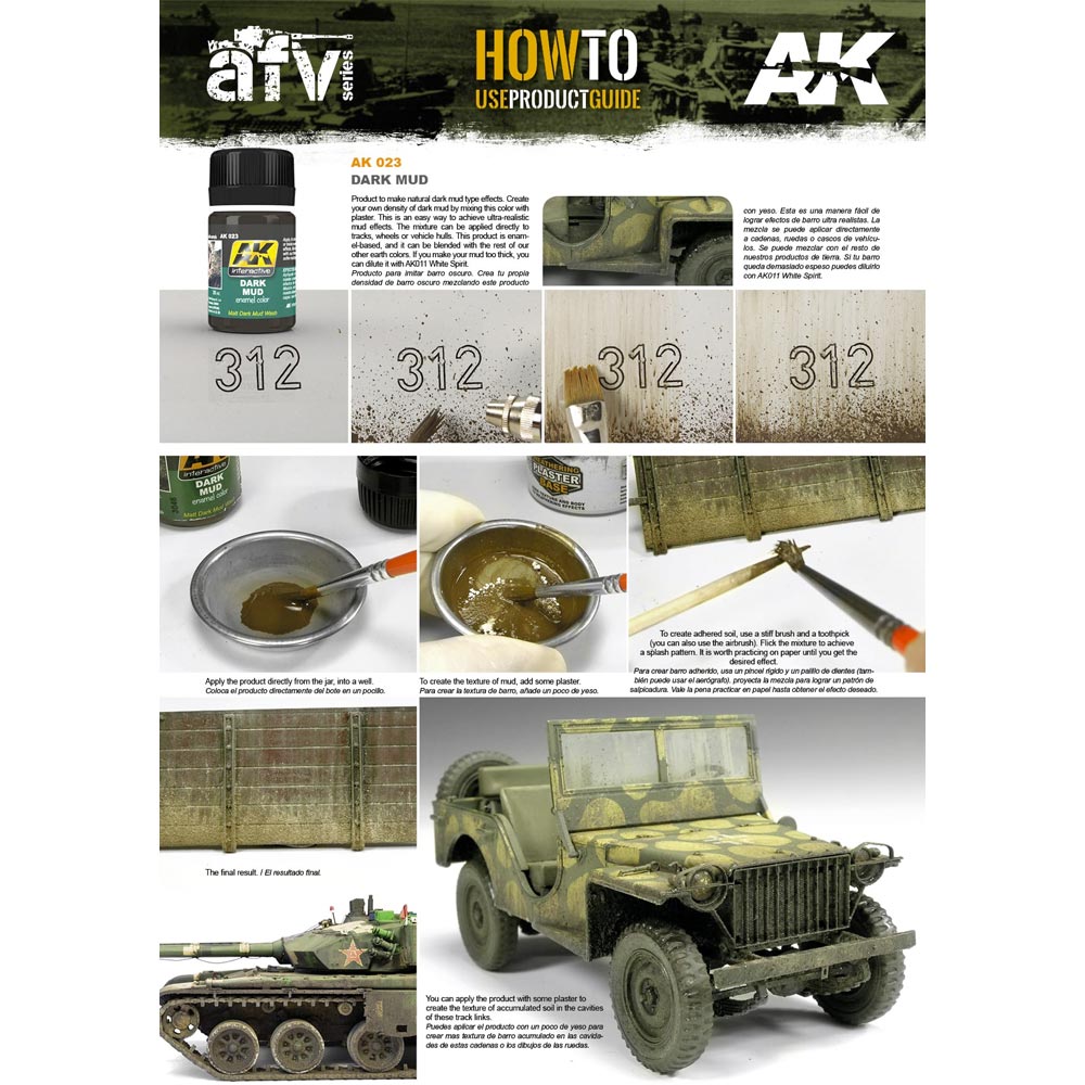 AK Interactive AK023 Matt Dark Mud Effect Enamel Wash 35ml