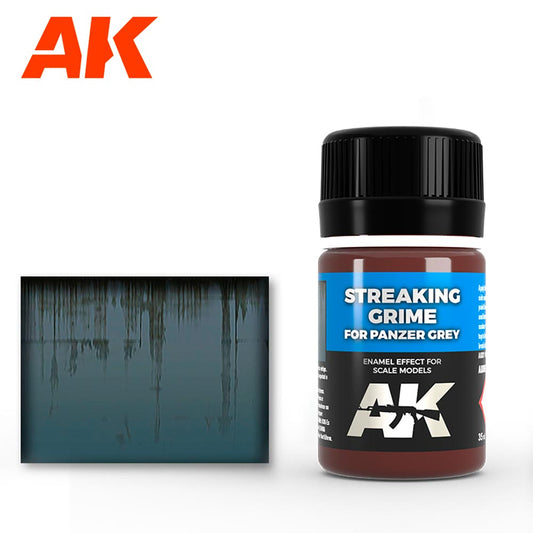 AK Interactive 69 Streaking Grime f/Panzer Grey Vehicles 35ml Enamel Weathering