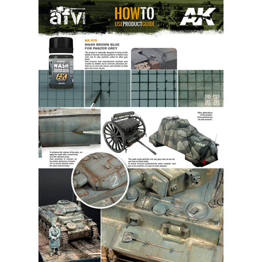 AK Interactive 70 Brown Blue Wash f/Panzer Grey Vehicles 35ml Enamel Weathering