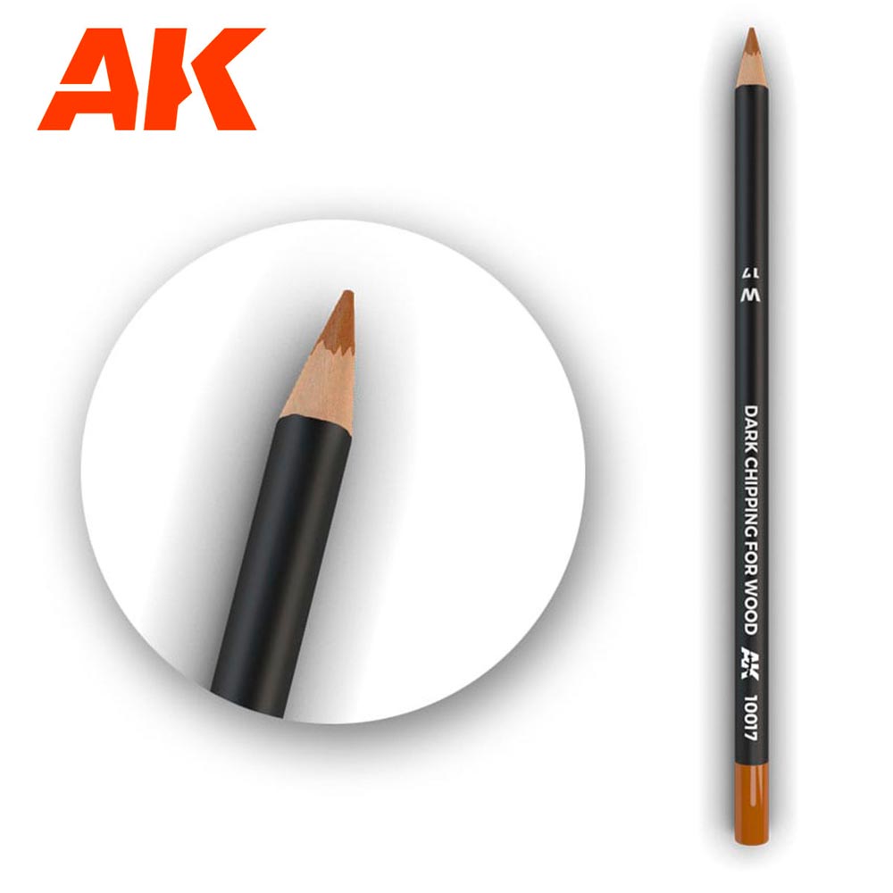 AK Interactive 10017 Dark Chipping for Wood - Weathering Watercolor Pencil
