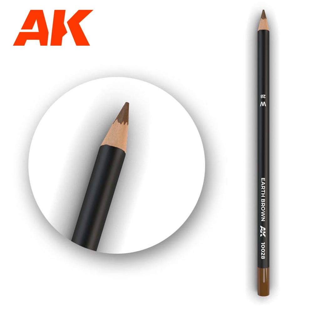 AK Interactive 10028 Earth Brown - Weathering Watercolor Pencil