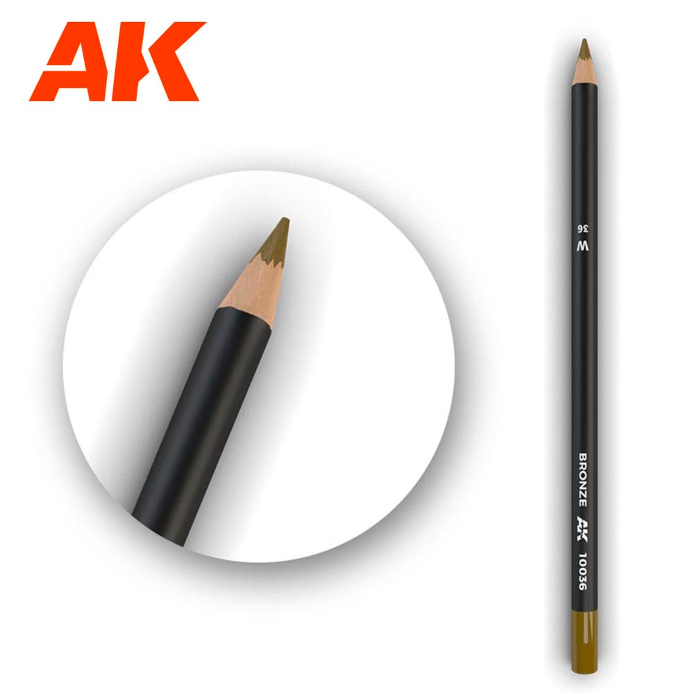AK Interactive 10036 Bronze - Weathering Watercolor Pencil