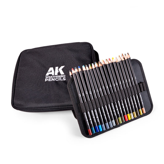 AK Interactive Weathering Pencils Full Range in Cloth Case AK10050