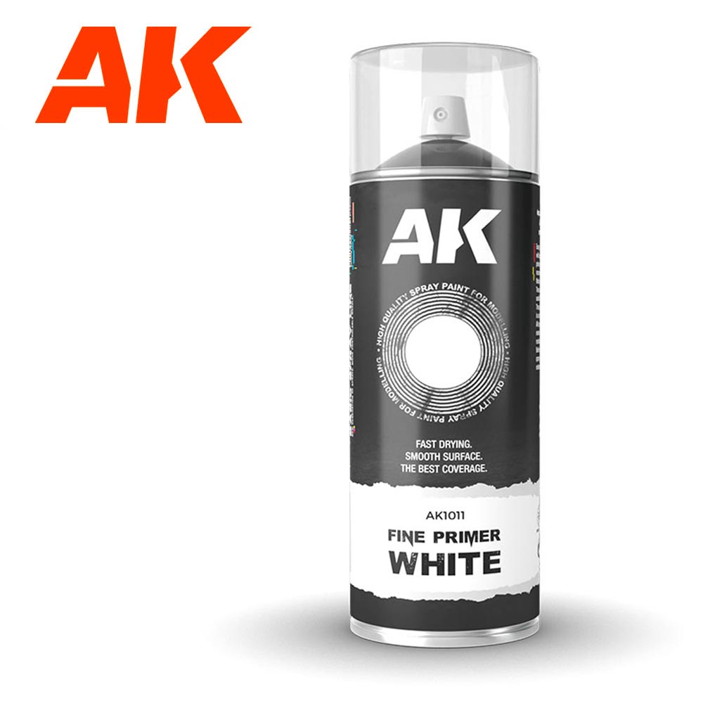 AK Interactive 1011 White Fine Primer Spray 400ml