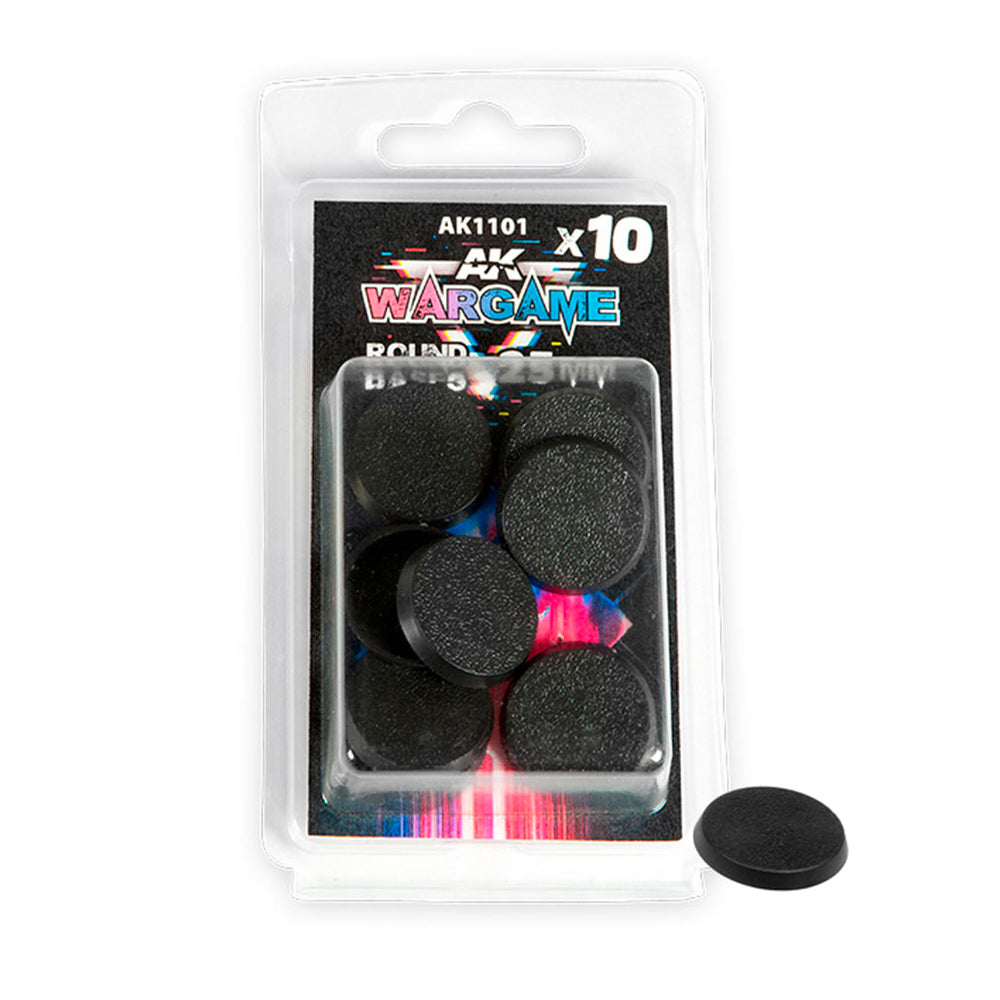 AK Interactive Plastic Miniature Bases 25mm Round Base x10 AK1101