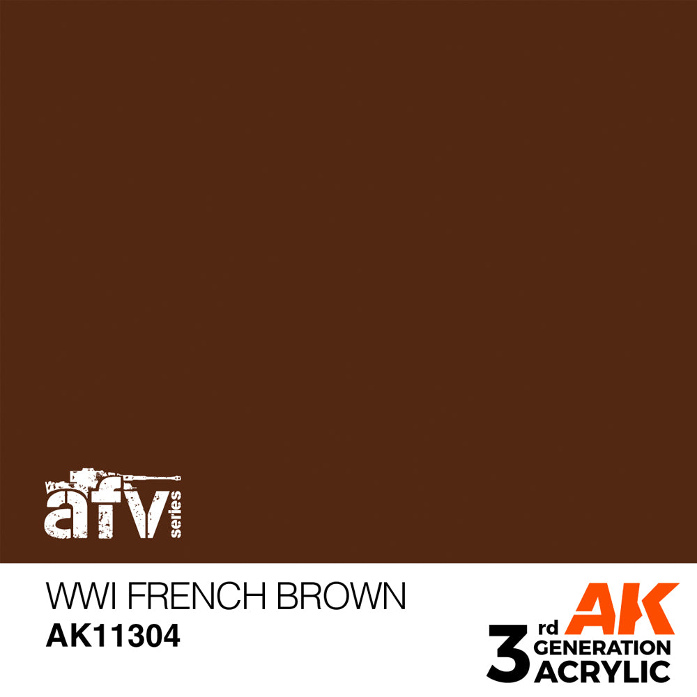 AK Interactive 11304 WWI French Brown 17ml AFV 3G Acrylic Model Paint