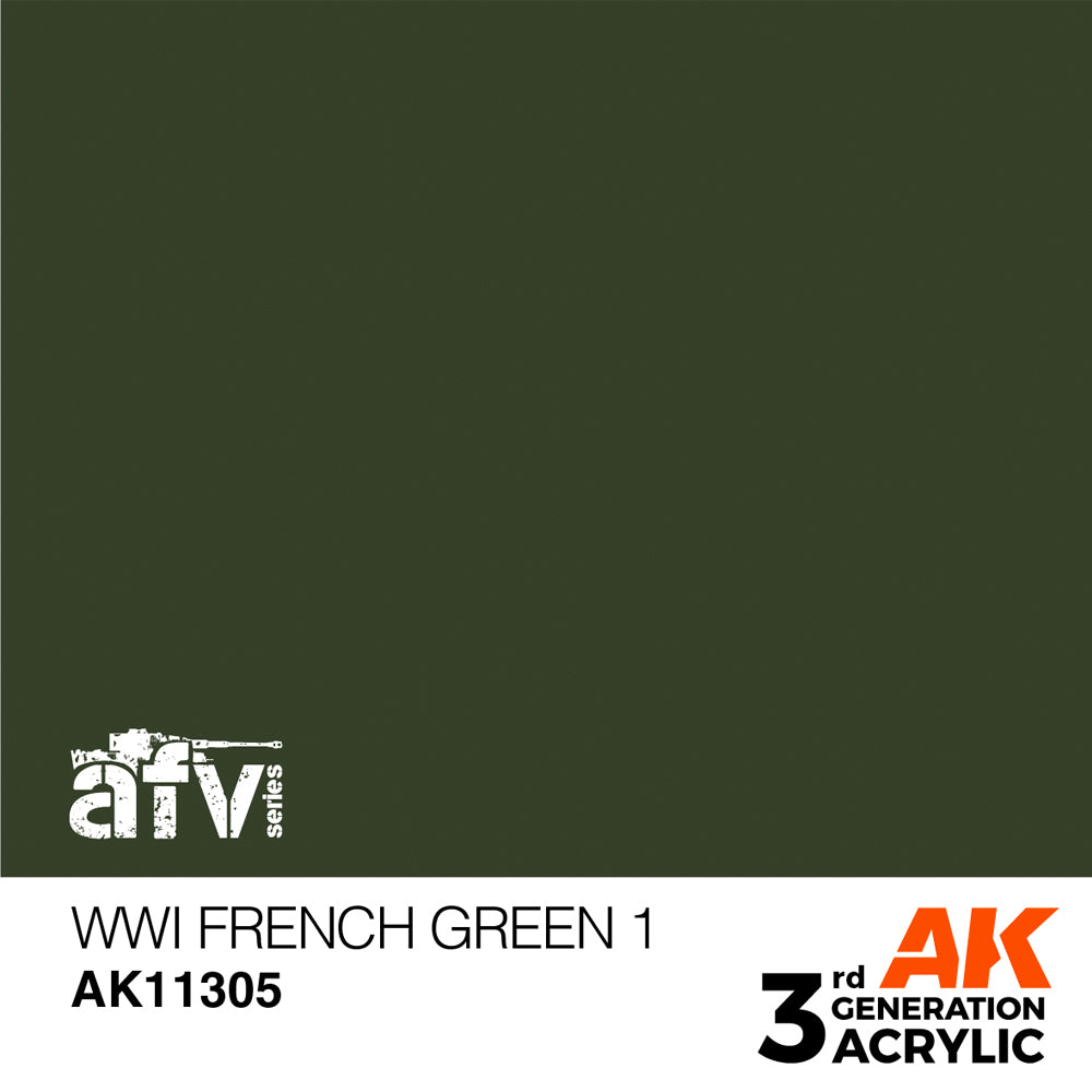 AK Interactive 11305 WWI French Green 1 17ml AFV 3G Acrylic Model Paint