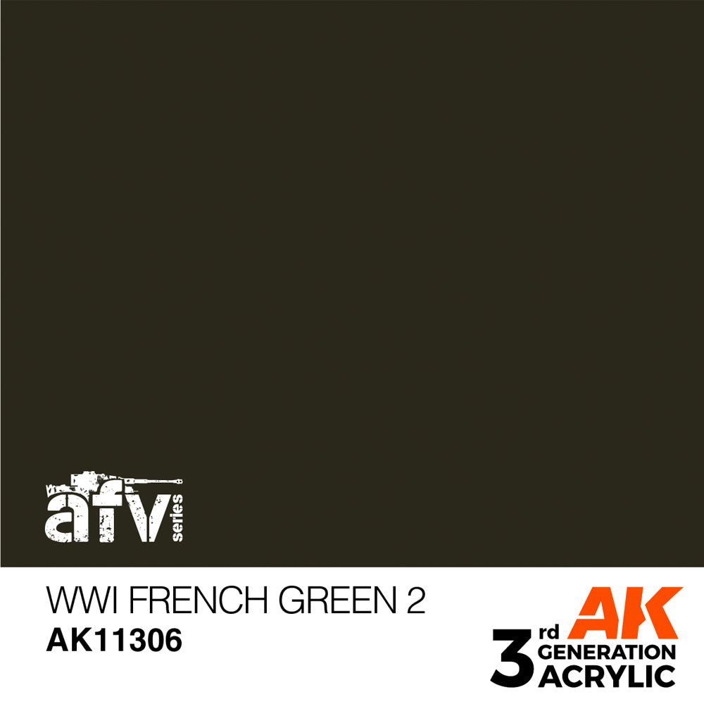 AK Interactive 11306 WWI French Green 2 17ml AFV 3G Acrylic Model Paint