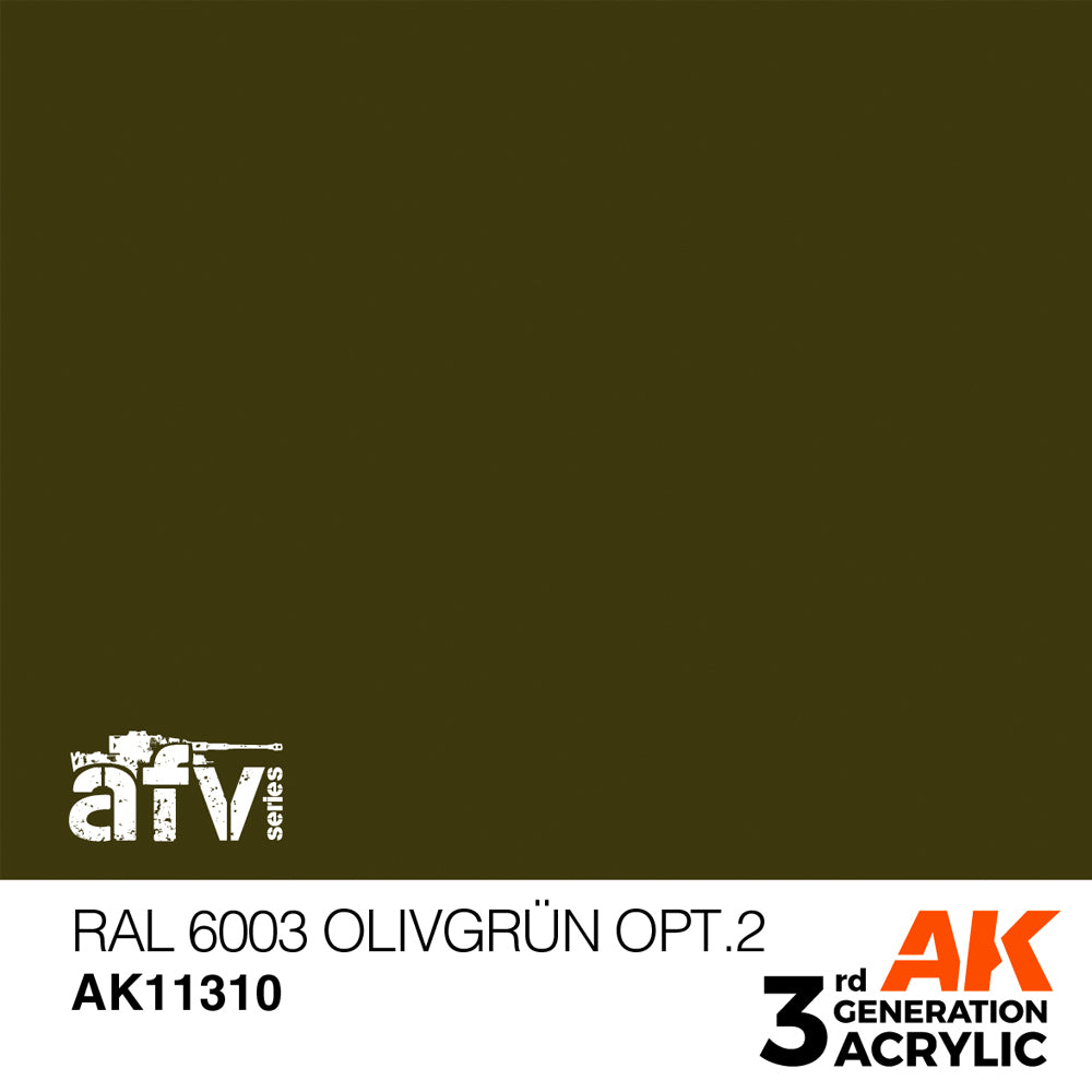 AK Interactive 11310 RAL 6003 Olivgrün Opt.2 17ml AFV 3G Acrylic Model Paint
