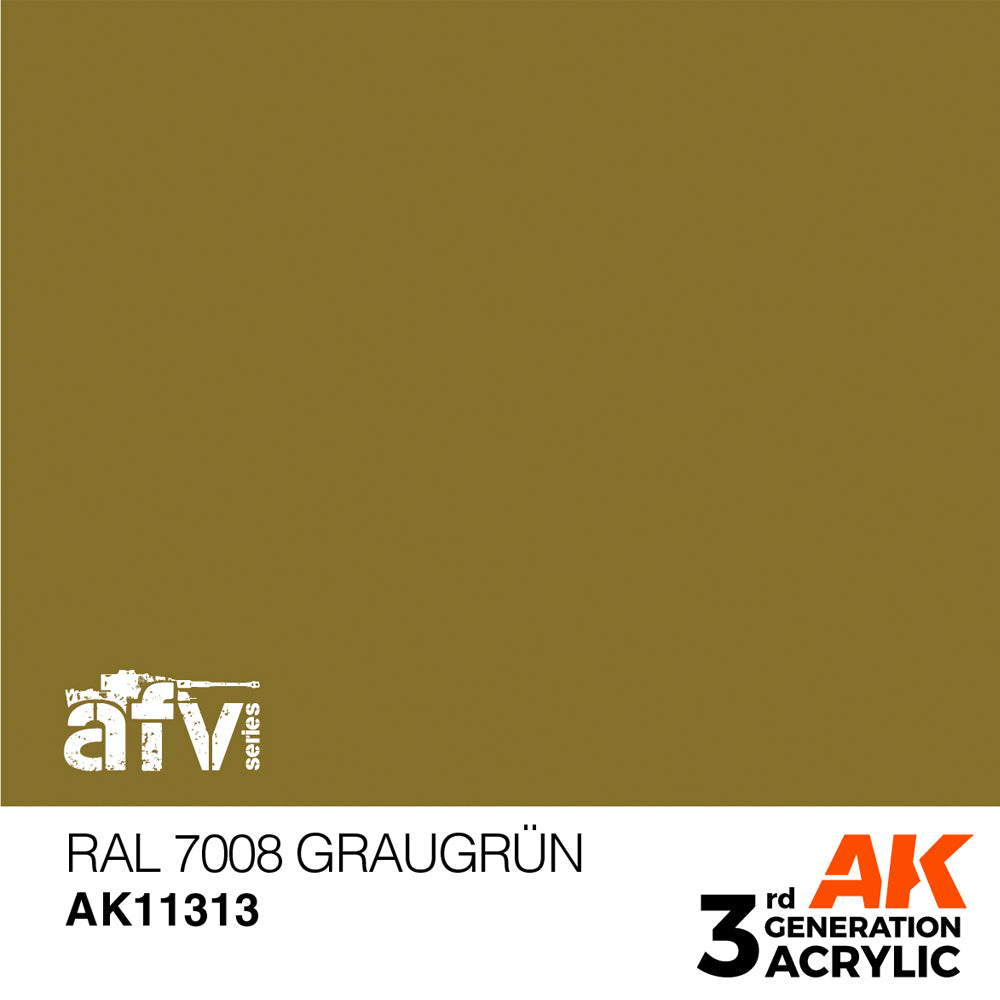 AK Interactive 11313 RAL 7008 Graugrün 17ml AFV 3G Acrylic Model Paint