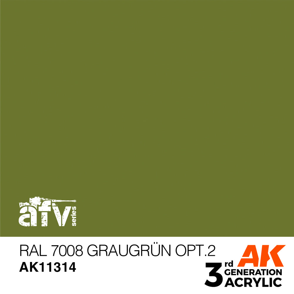 AK Interactive 11314 RAL 7008 Graugrün Opt 2 17ml AFV 3G Acrylic Model Paint