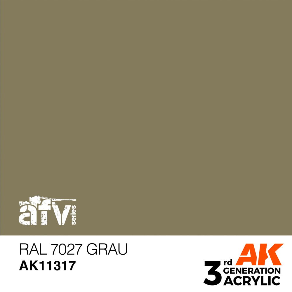 AK Interactive 11317 RAL 7027 Grau 17ml AFV 3G Acrylic Model Paint
