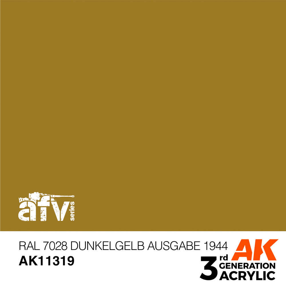 AK Interactive 11319 RAL 7028 Dunkelgelb Ausgabe 1944 17ml AFV 3G Acrylic Paint