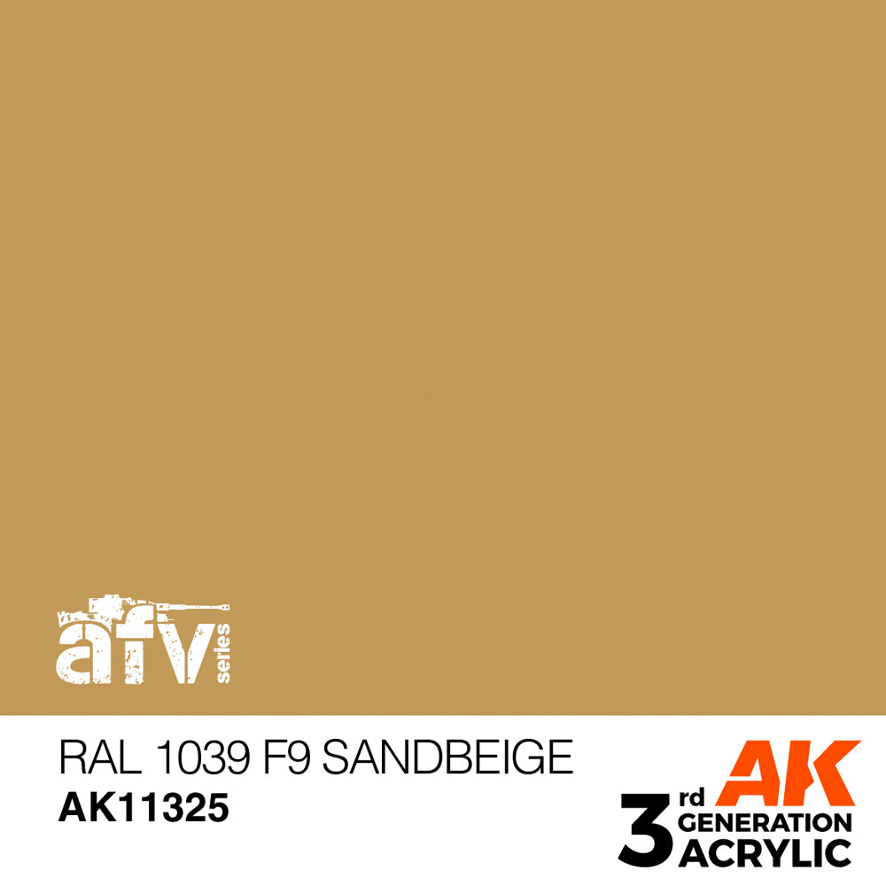 AK Interactive 11325 RAL 1039 F9 Sandbeige 17ml AFV 3G Acrylic Model Paint