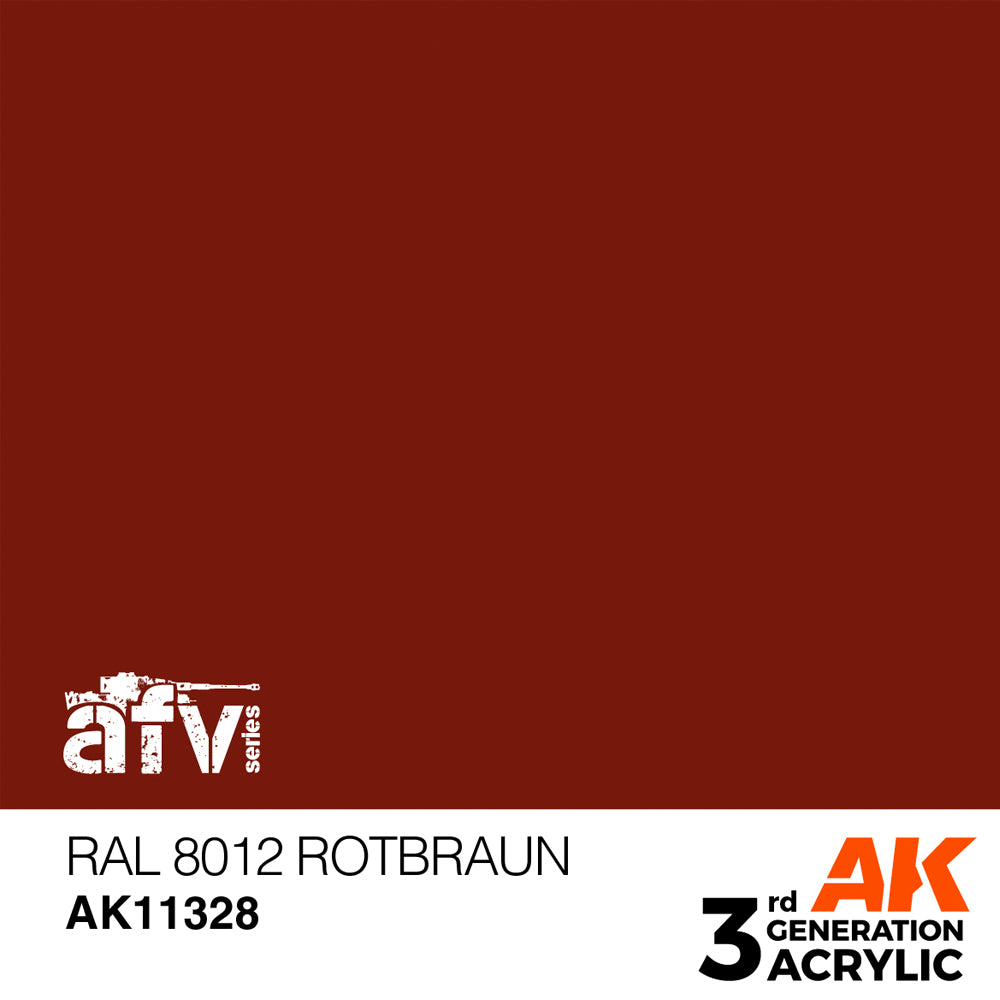 AK Interactive 11328 RAL 8012 Rotbraun 17ml AFV 3G Acrylic Model Paint