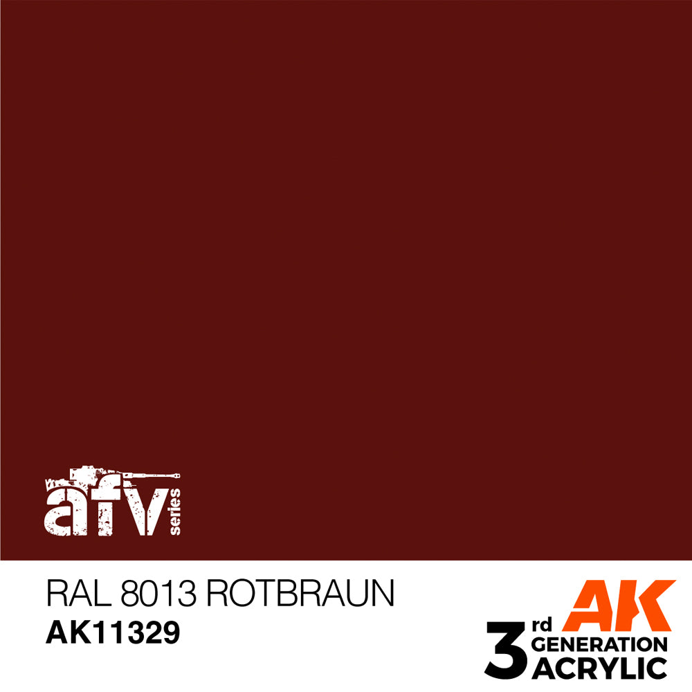 AK Interactive 11329 RAL 8013 Rotbraun 17ml AFV 3G Acrylic Model Paint