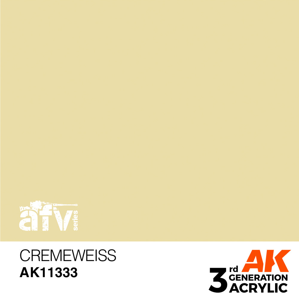 AK Interactive 11333 Cremeweiss 17ml AFV 3G Acrylic Model Paint